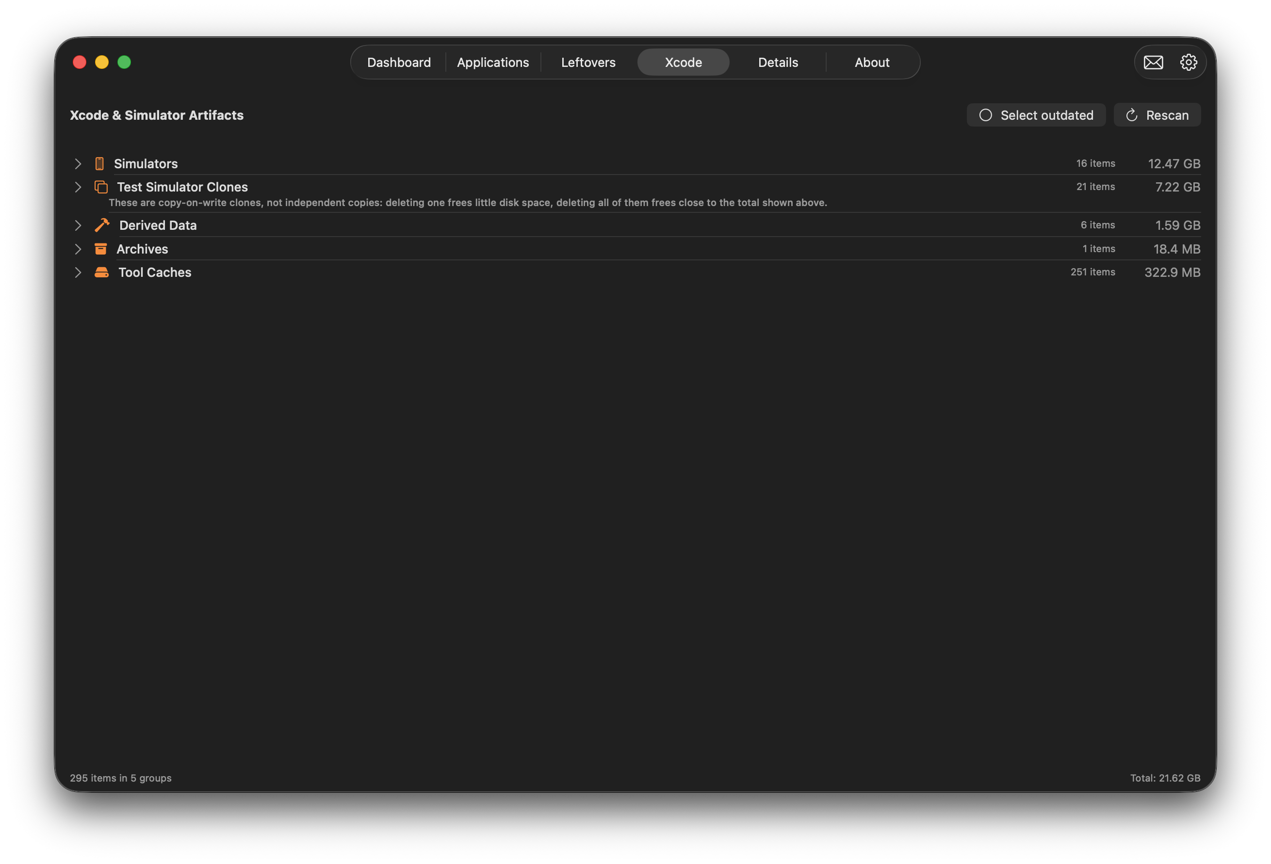 Xcode and Simulator artifacts in OverClean